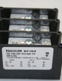 30042994 - TERMINAL POWER BLOCK 3P 600V 90A 1 OPENING LINE SIDE 4-14AWG 4 OPENINGS LOAD SIDE 4-14AWG (SAFETY COVER AVAILABLE - GOULD 08530)