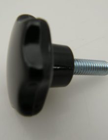 30080507 - KNOB PLASTIC BLACK CLAMPING W/ M6 THREADED STUD