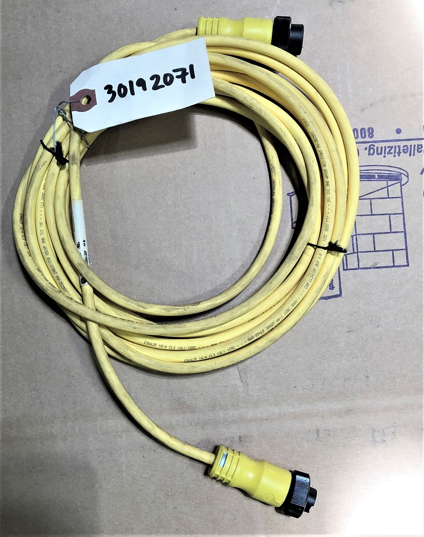 30192071 - CABLE ELECTRICAL 4 COND 18AWG EXTENSION MF MINI QD 20FT TPE FLEX RATED INTERNAL MALE THREADS