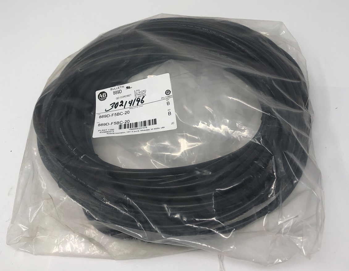 30214196 - CABLE ELECTRICAL CORDSET; DC MICRO (M12) FEMALE STRAIGHT 5-PIN PVC CABLE BLACK UNSHIELDED 22AWG IEC COLOR CODE 20 METER
