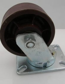 31021971 - CASTER SWIVEL 6 X 2 1/2 DUCTILE IRON WITH TAPERED ROLLER BEARING KINGPINLESS DROP FORGED 3000 LB LOAD CAPACITY 8 INCH OVERALL HEIGHT TOP PLATE 5 1/4 X 7 1/4