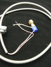 E3328000 - THERMOCOUPLE ARMORED 3 FEET W/BX CONNECTOR AND SPADE LUGS
